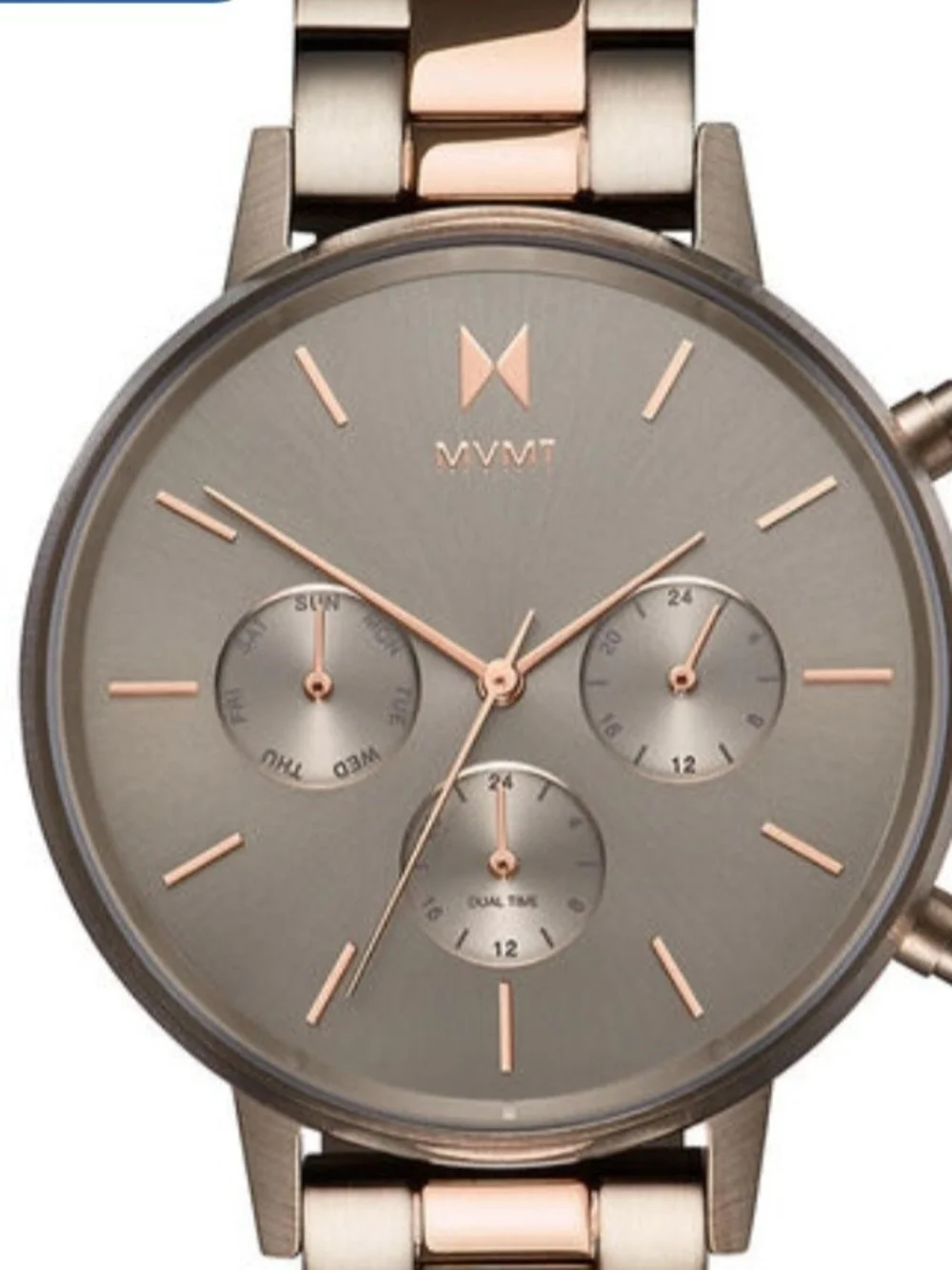 MVMT Women's Chronograph Watch in Rose Gold and Gray-Taupe